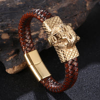 Mens Versatile European And American Punk Wolf Animal Bracelet