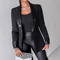 Cross-border Sequin Stitching Elegant Small Suit Jacket