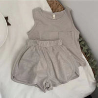 Internet Hot Korean Style Retro Mori Style Striped Vest Shorts