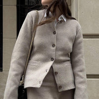 Women's Slim-fit Cropped Cardigan Sweater Coat