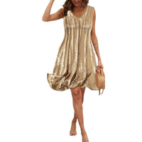 Summer Short Sleeve V Neck Dress