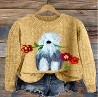 Needle Digital Printing 3D Round Neck Sweater Street Comfortable