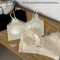 Womens Backless Lace Push-Up Seamless Underwear