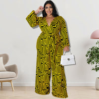 Womens Long-Sleeve Jumpsuit With Straight-Leg Pants