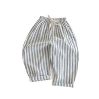 Children's Striped Lace-up Casual Pants