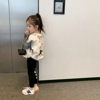 Girls Princess Style Fake Two-piece Sweater Suit All-match Fashionable Children's Leggings
