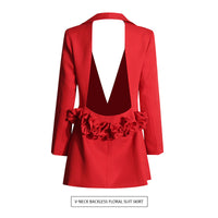 New Design Of Special Interest No Back Mosaic Flower Blazer