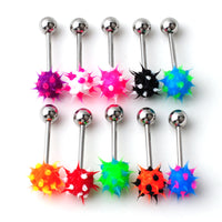 Hairy Ball Stainless Steel Tongue Pin
