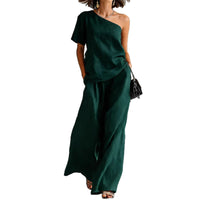 Fashion Top And Wide-leg Pants Casual Set