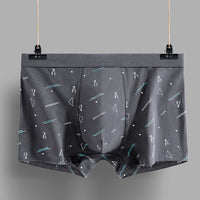 Men's Cotton U-convex Boxers Mid-waist 3D Printing