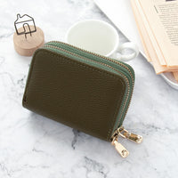 Women's Short Solid Leather Wallet