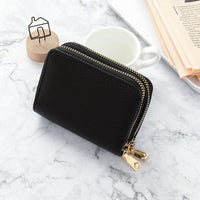Women's Short Solid Leather Wallet