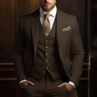 Men's High-grade Gentleman Temperament Slim Suit Three-piece Suit