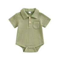 Baby Fashion Casual Solid Color Waffle Jumpsuit