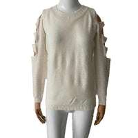 Women's European And American Round Neck Long Sleeve Off-shoulder Solid Color Sweater Bottoming Shirt