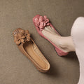 Authentic Leather Weave Cool Pumps Hollow Pumps Large Size Women's Shoes