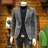 Corduroy Suit Men's Business Slim Fit Casual Small Suit