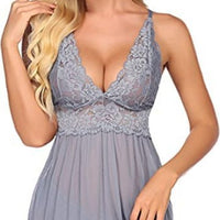 Transparent Lace Net Yarn Halter Sexy Sleepwear