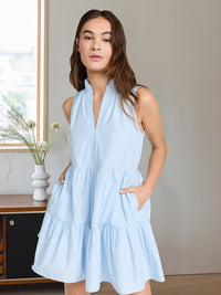 Stand-up Collar Lace Trim Loose Casual Dress For Women