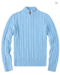Small Embroidered Men's Sweater Half-height Zip Knitwear Business
