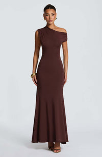 Asymmetric Off-Shoulder High-End Evening Gown