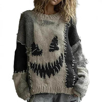 Loose Top Casual Drop Shoulder Round Neck Women's Clothing