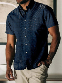 Amazon Independent Station Printed Men's Beach Loose Casual Shirt Top