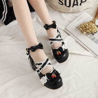 Fashion Thick Middle Heel Lace Bow