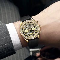 Multi-functional Sun Moon Star Calendar Waterproof Automatic Mechanical Watch Men