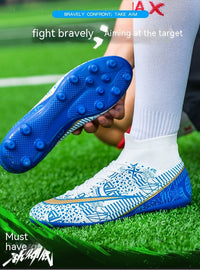 New Breathable Sports High-top Firm Ground Soccer Shoes