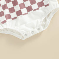 European And American Baby Children's Plaid Print Hooded Romper