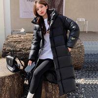 Long Black Same Over-the-knee Thick Down Jacket Women's Coat
