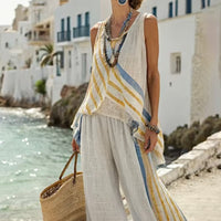 Women'S Loose Striped Pants Suit