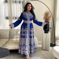 Printed Zip-Up Robe Ethnic-Style Dress
