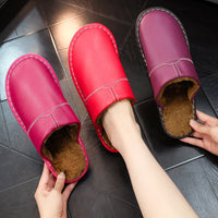 Winter Indoor Leather Slippers For Home Use Non-slip For Indoor Floors