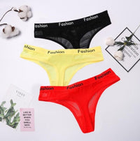 Thong Feminine Mesh Transparent Low Waist Sports Seamless Panties