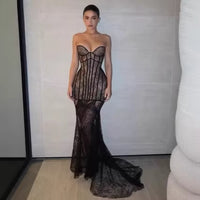 Womens Off-Shoulder Mesh Tube Dress
