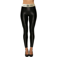Letter Belt PU Leather Pants Large Size