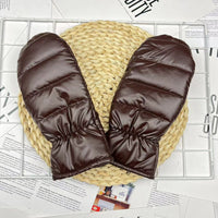 Thickened Womens Down And Cotton Thermal Gloves