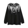 Men's High Street Design Sense Niche Spray Painting Hot Drilling Five-pointed Star Long Sleeve