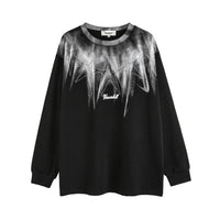 Men's High Street Design Sense Niche Spray Painting Hot Drilling Five-pointed Star Long Sleeve