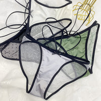 Lightweight And Breathable Ice Silk Satin Briefs Hip Fashion Polka Dot Thin Belt
