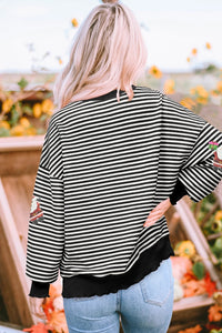 Striped Santa Claus Sequined Sweater For Women