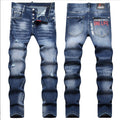 Fashionable Trendy Mens Slim-fit Denim Jeans With A Distressed Holey Design