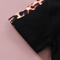 Baby Girl Alphabet Print Short-sleeved Trousers Suit