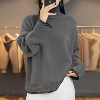 Loose And Idle Thickened Knitting High Collar Woolen Sweater