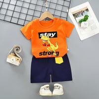 Hildren's Short-sleeved Suit Summer Cotton T-shirt