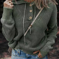 Women's Washed Rib Button Hoodie With Drawstrings Sweater