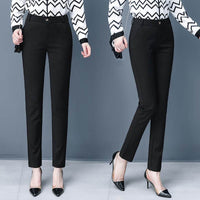 Blue Suit Pants Spring Women's High Waist Career Figure Flattering Drape Skinny Pants