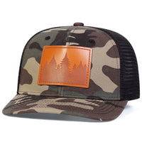 Men's Leather Baseball Cap With Slight Bending